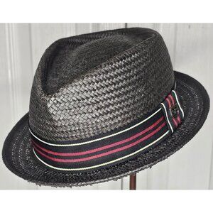 Brixton Stout Pork Pie Paper Straw Fedora Hat 7 Summer Trilby Sun Walking Grey